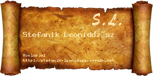 Stefanik Leonidász névjegykártya